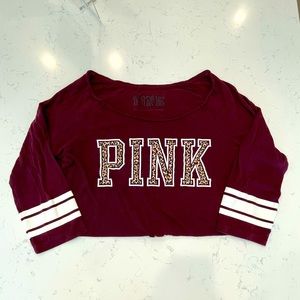 PINK Maroon Cheetah Sleep Shirt (small)